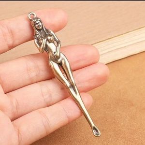 Collectible Vintage snuff spoon pendant